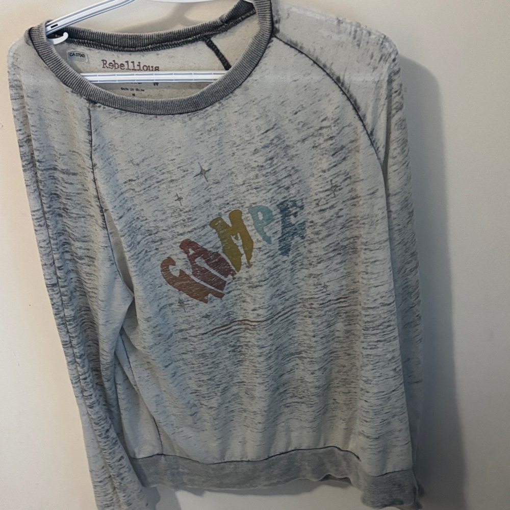 Rebellious One Gray Sweatshirt with Graphic Design